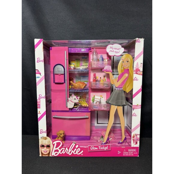 2009 Barbie Glam Fridge Playset #N4898 NEW – Unopened w/ Dog, Food & Fridge | Ra - Picture 1 of 7